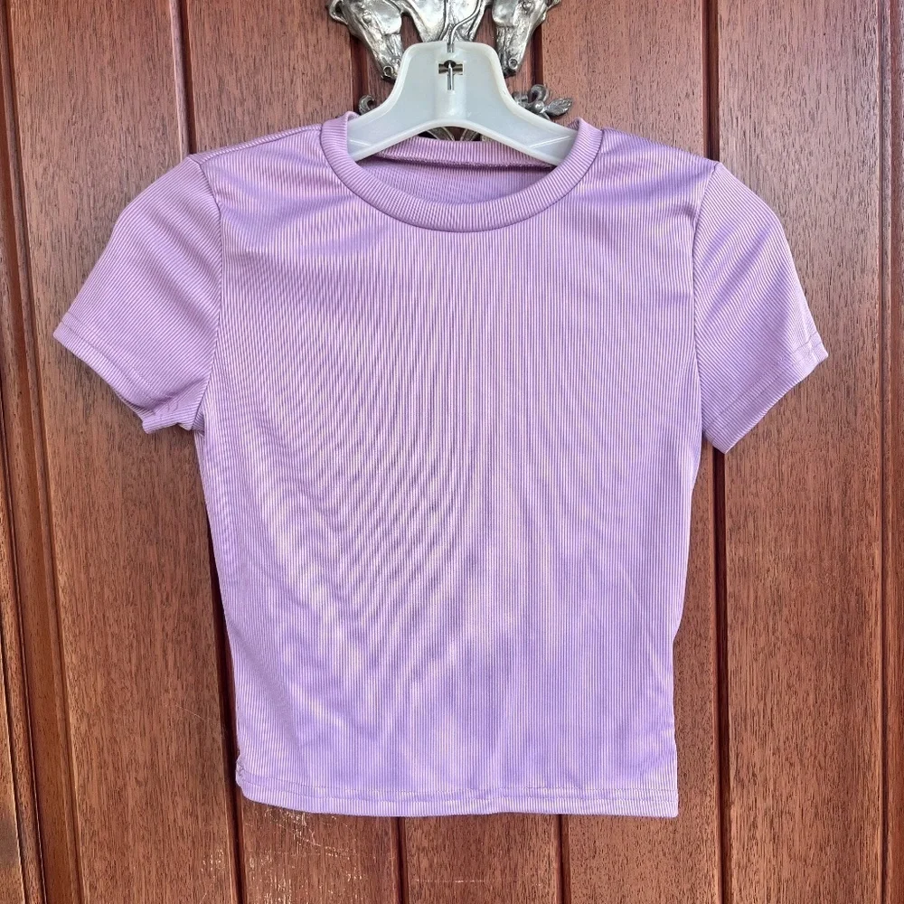 Shein Fitted Purple Top - Picture 1 of 4